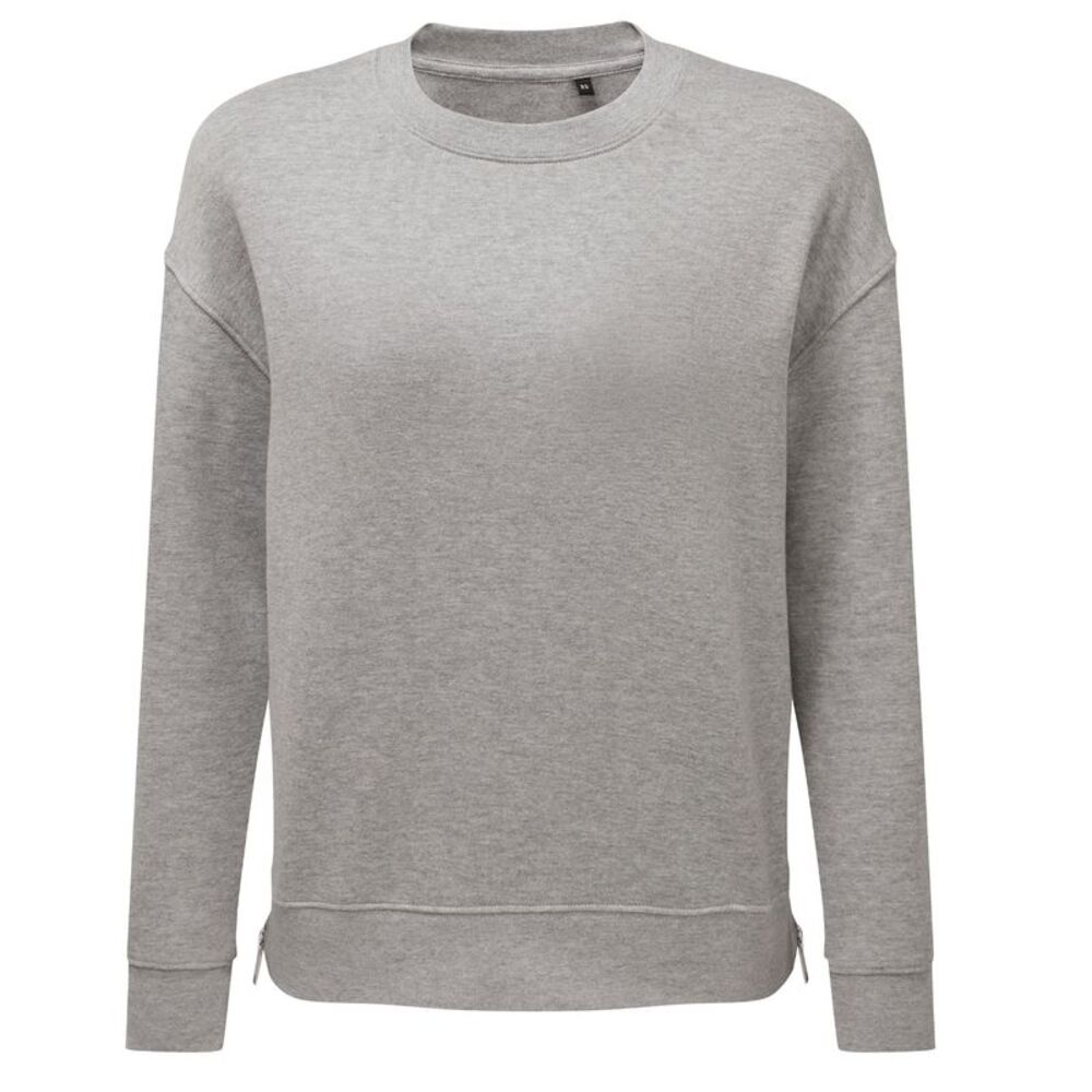 TriDri Womens/Ladies Heather Recycled Side Zip Sweatshirt / Gray